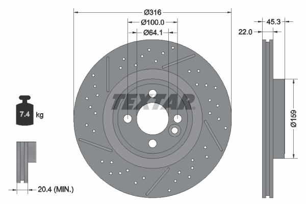 Brake Disc - 92279105 TEXTAR
