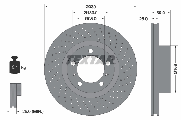 Brake Disc - 92279705 TEXTAR