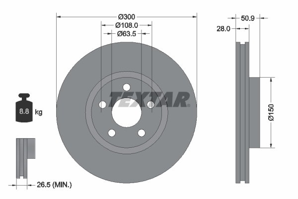 Brake Disc - 92283105 TEXTAR
