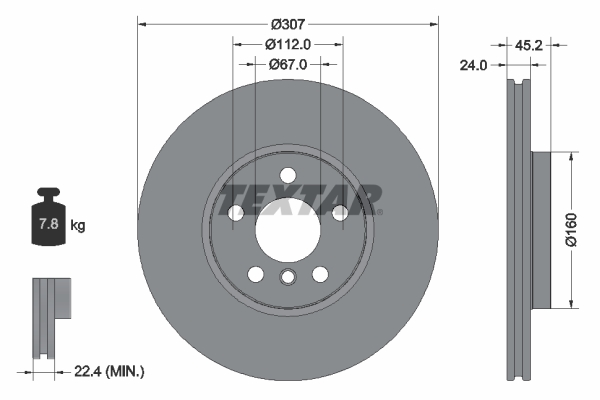 Brake Disc - 92283605 TEXTAR