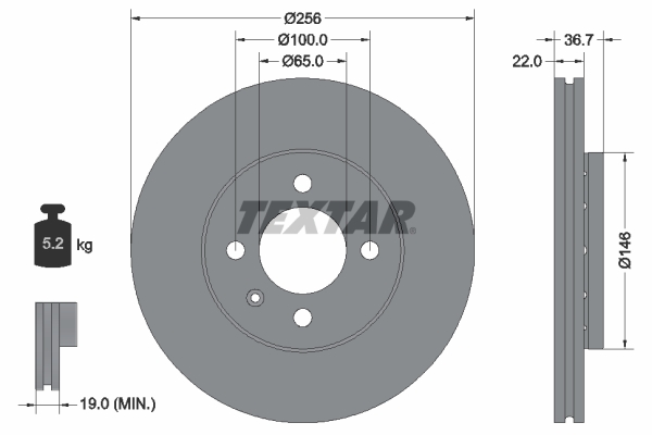 Brake Disc - 92287003 TEXTAR
