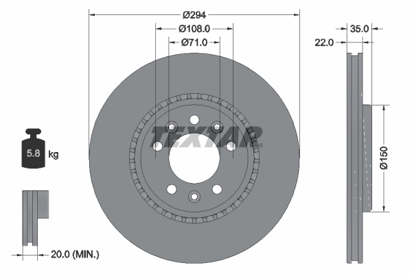 Brake Disc - 92287103 TEXTAR