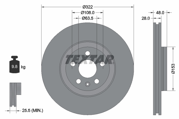 Brake Disc - 92287405 TEXTAR