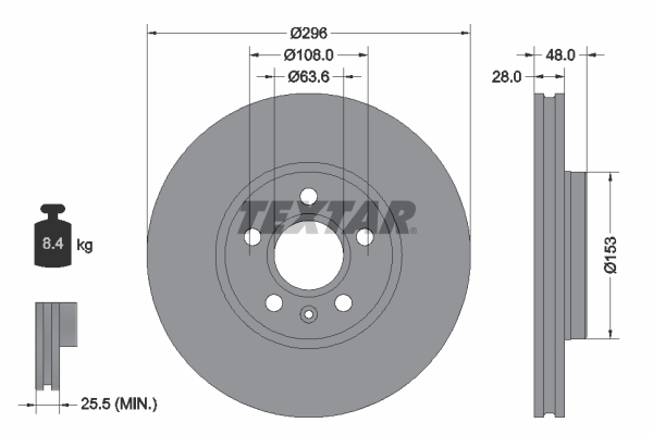 Brake Disc - 92287505 TEXTAR