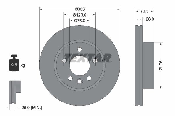 Brake Disc - 92288403 TEXTAR