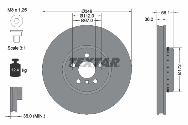 Brake Disc - 92288725 TEXTAR