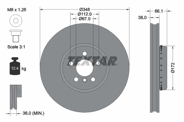 Brake Disc - 92288825 TEXTAR