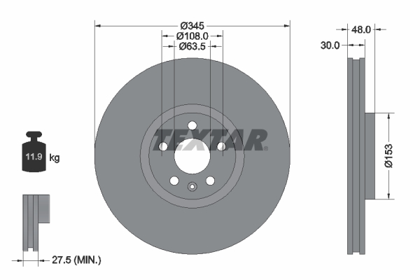 Brake Disc - 92289805 TEXTAR