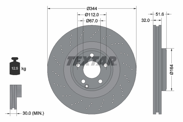 Brake Disc - 92289905 TEXTAR