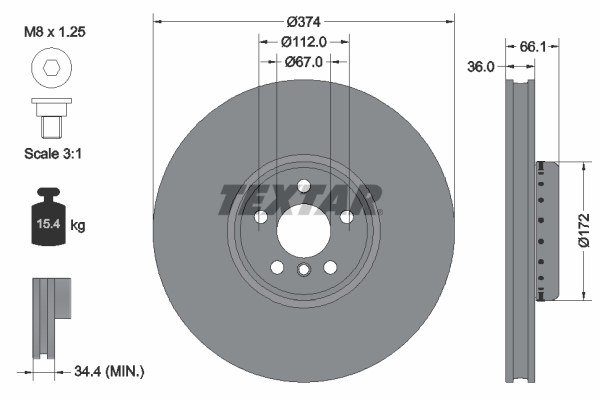 Brake Disc - 92290325 TEXTAR