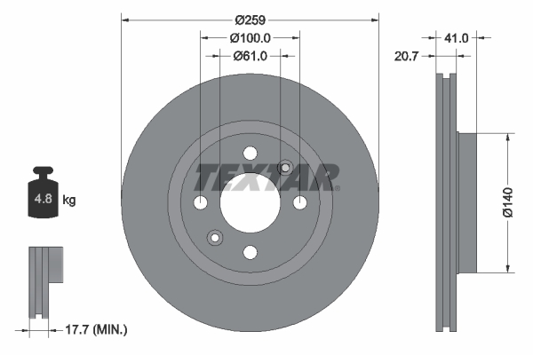 Brake Disc - 92292103 TEXTAR