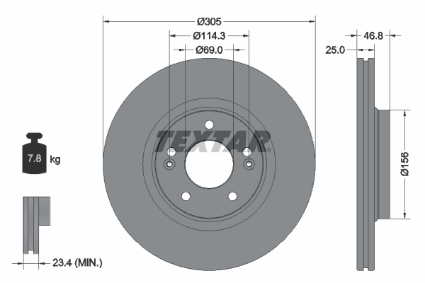 Brake Disc - 92292205 TEXTAR