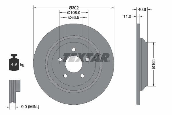 Bremsscheibe - 92292403 TEXTAR