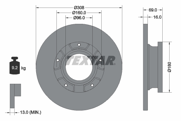 Brake Disc - 92292603 TEXTAR