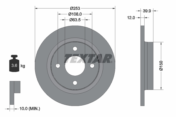 Brake Disc - 92292803 TEXTAR