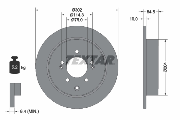 Brake Disc - 92293303 TEXTAR