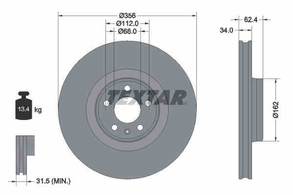 Brake Disc - 92293505 TEXTAR