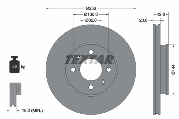 Bremsscheibe - 92295403 TEXTAR