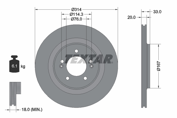 Brake Disc - 92296203 TEXTAR