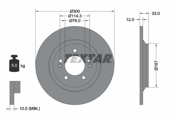 Brake Disc - 92296303 TEXTAR