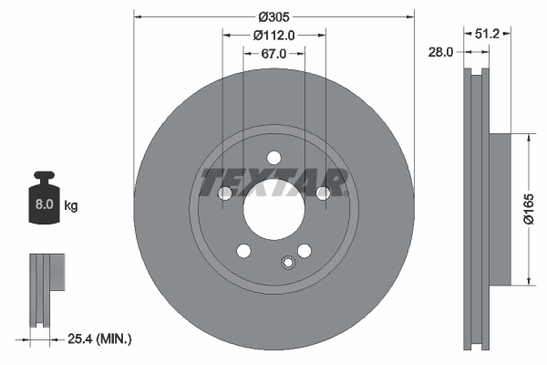 Brake Disc - 92296705 TEXTAR