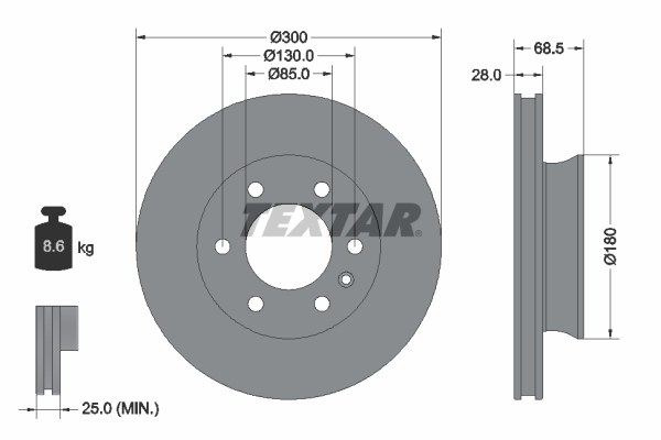 Bremsscheibe - 92301203 TEXTAR