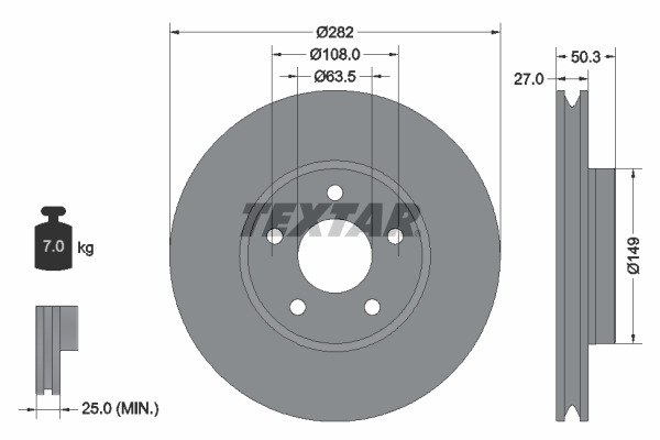 Brake Disc - 92303405 TEXTAR