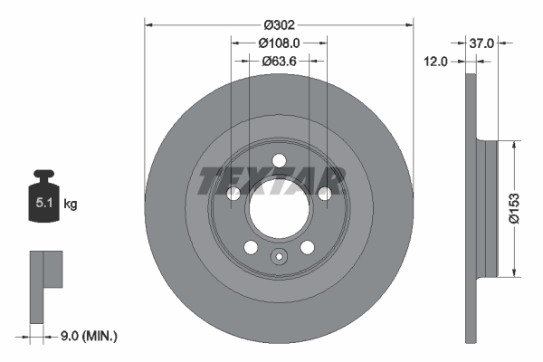 Brake Disc - 92304703 TEXTAR