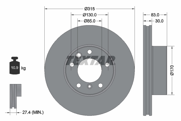 Brake Disc - 92304905 TEXTAR