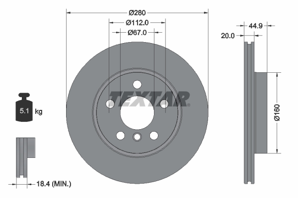 Bremsscheibe - 92305303 TEXTAR