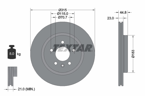 Brake Disc - 92305603 TEXTAR