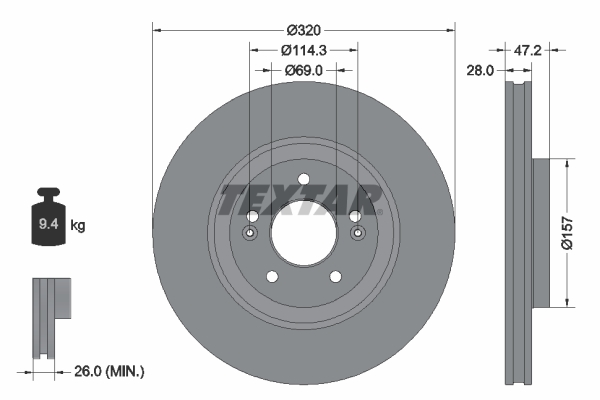 Brake Disc - 92306303 TEXTAR