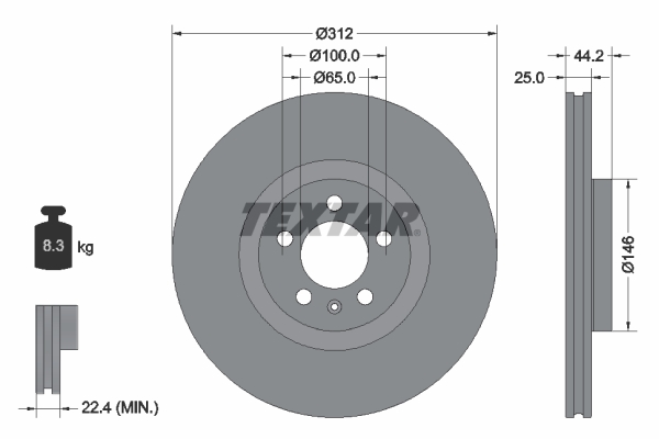 Brake Disc - 92306405 TEXTAR