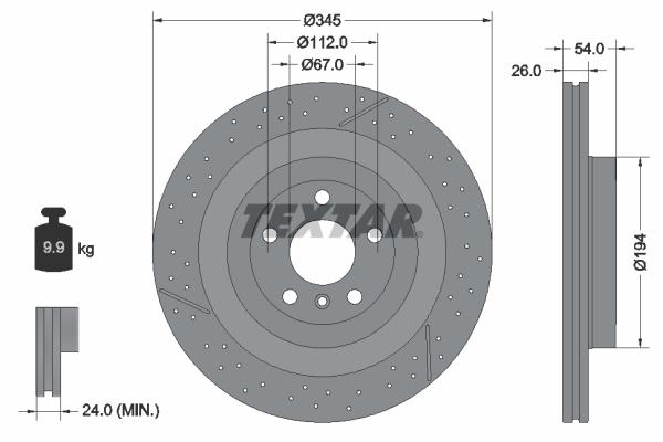 Brake Disc - 92307905 TEXTAR