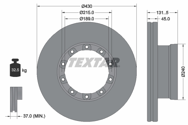 Brake Disc - 93308700 TEXTAR