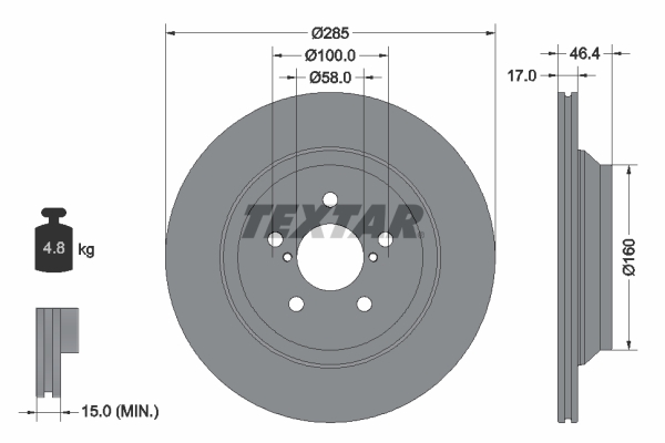 Brake Disc - 92309303 TEXTAR