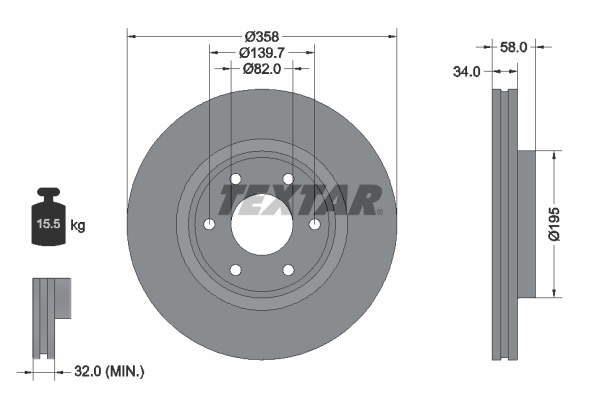 Brake Disc - 92309803 TEXTAR