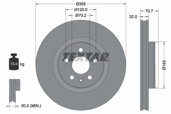 Brake Disc - 92313905 TEXTAR