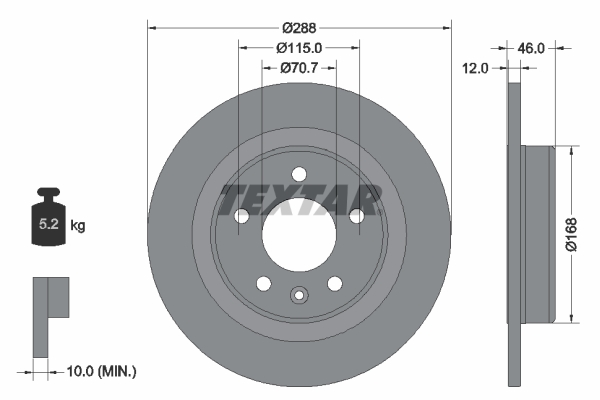 Bremsscheibe - 92314603 TEXTAR