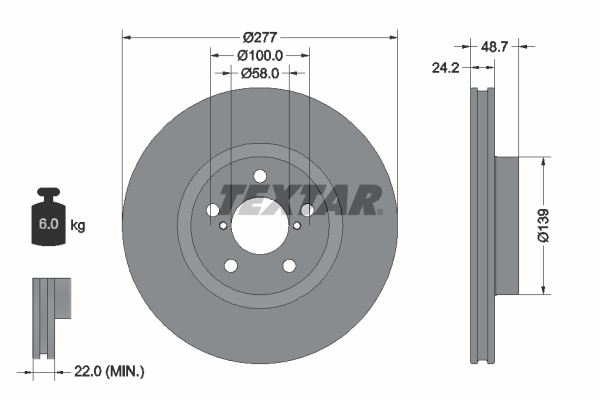 Brake Disc - 92315403 TEXTAR