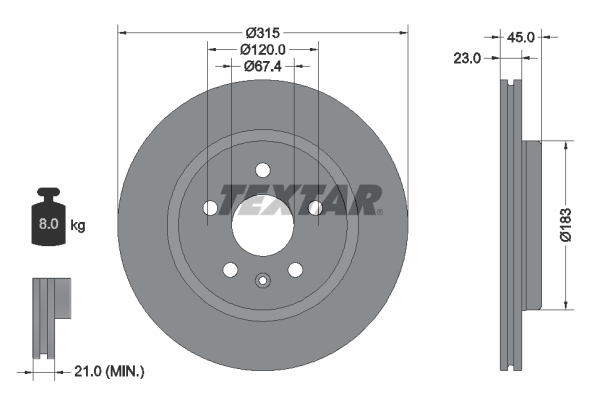 Brake Disc - 92315803 TEXTAR