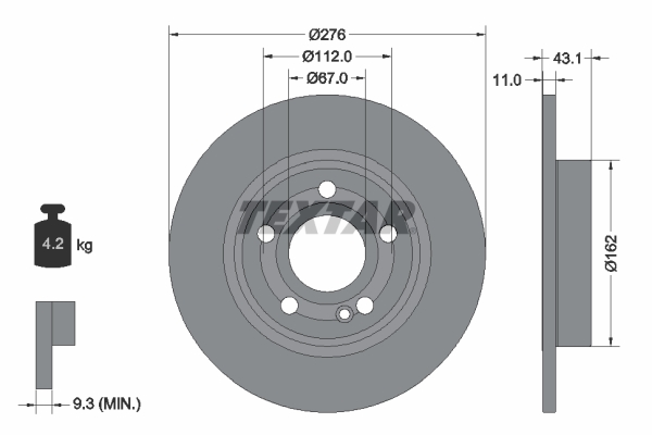 Brake Disc - 92316803 TEXTAR