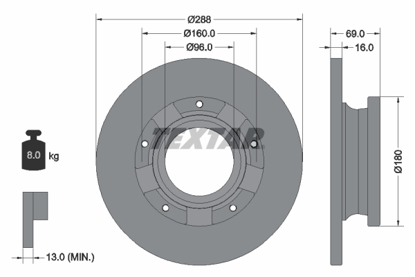 Brake Disc - 92316903 TEXTAR
