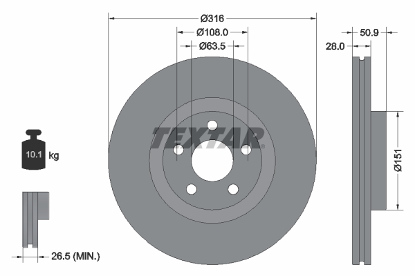 Brake Disc - 92317203 TEXTAR
