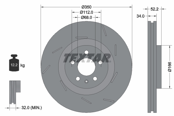 Тормозной диск - 92319105 TEXTAR