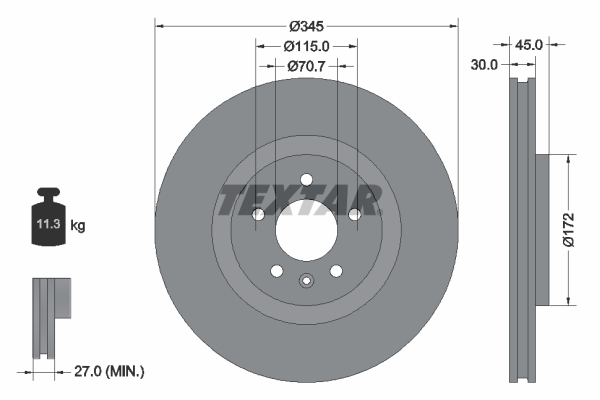 Brake Disc - 92323705 TEXTAR