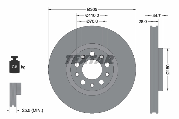 Brake Disc - 92326305 TEXTAR