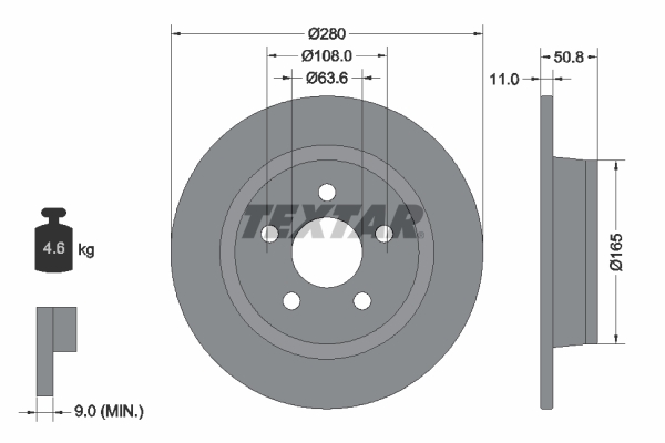 Brake Disc - 92326403 TEXTAR