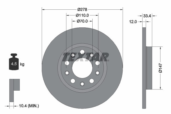 Brake Disc - 92326503 TEXTAR