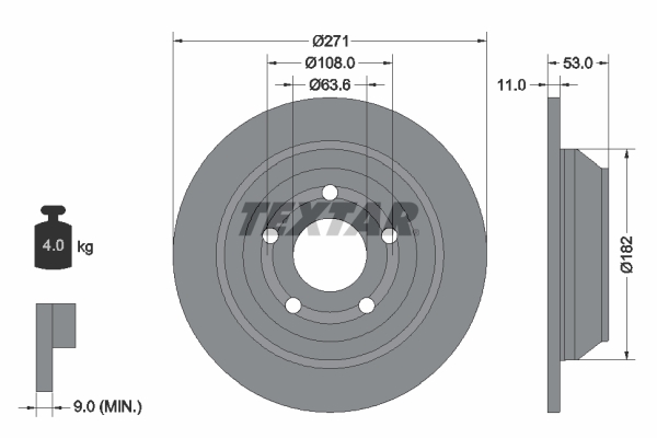 Brake Disc - 92327403 TEXTAR